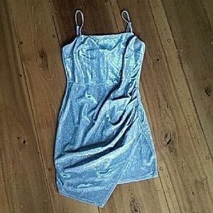 Honey and Rosie Light Purple Asymmetrical Wrap Mini Dress